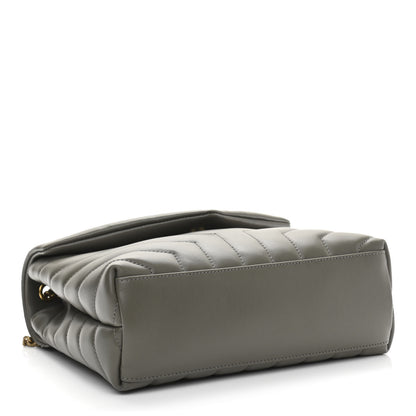 Saint Laurent Calfskin Y Quilted Monogram Small Loulou Chain Satchel Taupe 3 of 11
