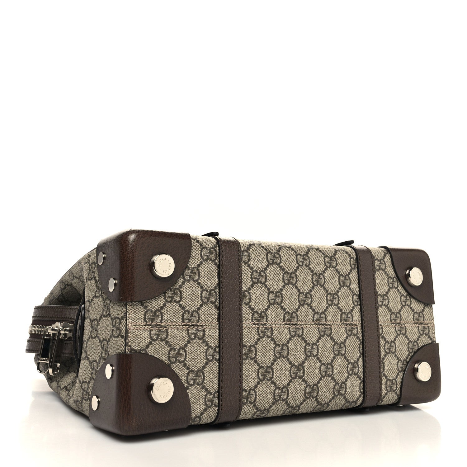 Gucci GG Supreme Monogram Textured Dollar Calfskin Small Detail Tote Beige Ebony New Acero 4 of 10