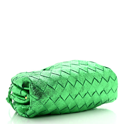 Bottega Veneta Metallic Nappa Intrecciato The Mini Pouch Parakeet 4 of 10
