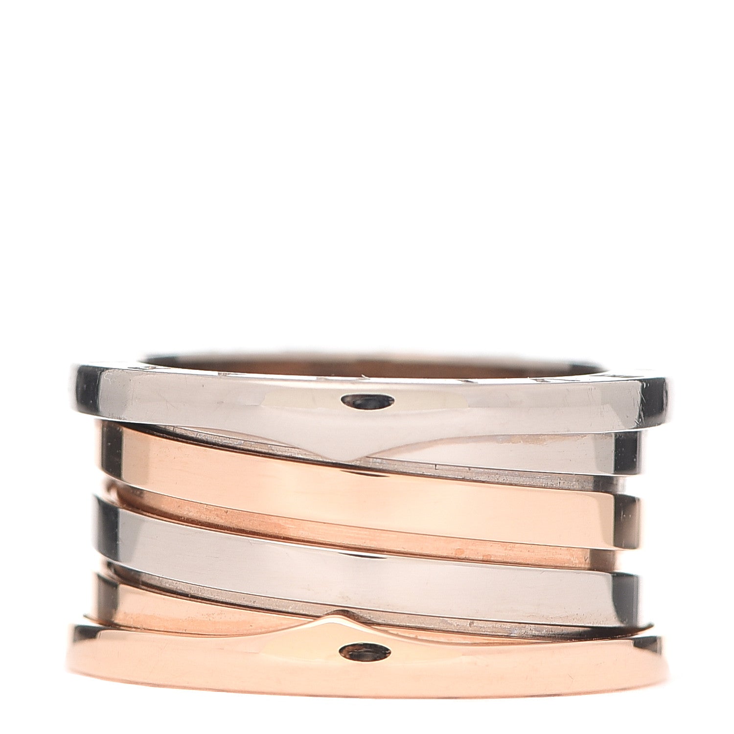 Bulgari 18K Pink White Gold B.Zero1 4 Band Ring 54 7 3 of 6