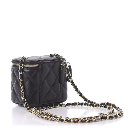 Chanel Lambskin Quilted Mini Vanity Case With Chain Black 3 of 10