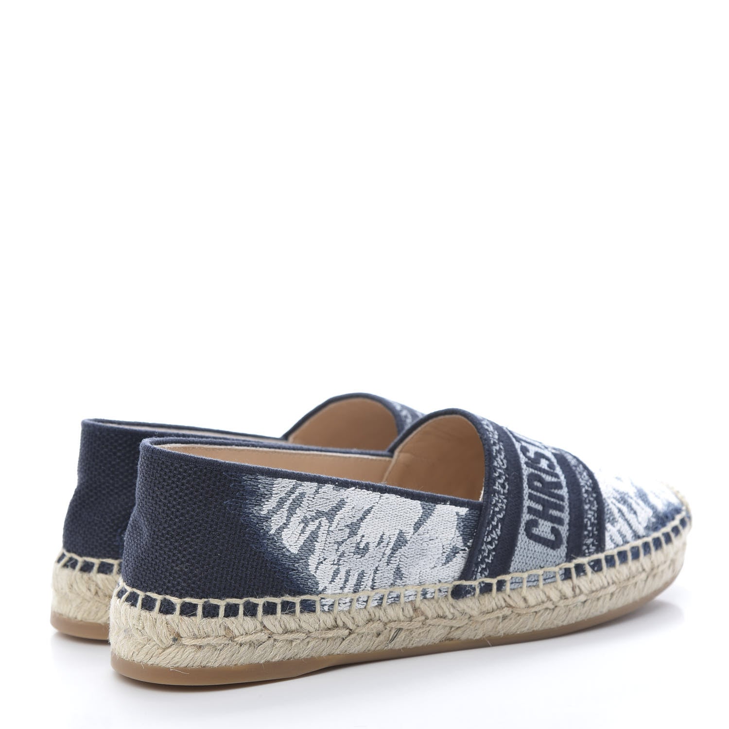 Christian Dior Canvas Tie and Dior Embroidered Granville 15mm Espadrilles 35 Denim 4 of 9