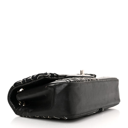 Chanel Lambskin Embroidered Camellia Follies Flap Black 4 of 13