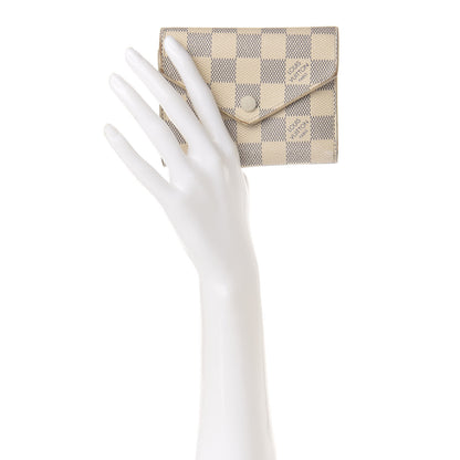 Louis Vuitton Damier Azur Victorine Wallet Rose Ballerine 2 of 10