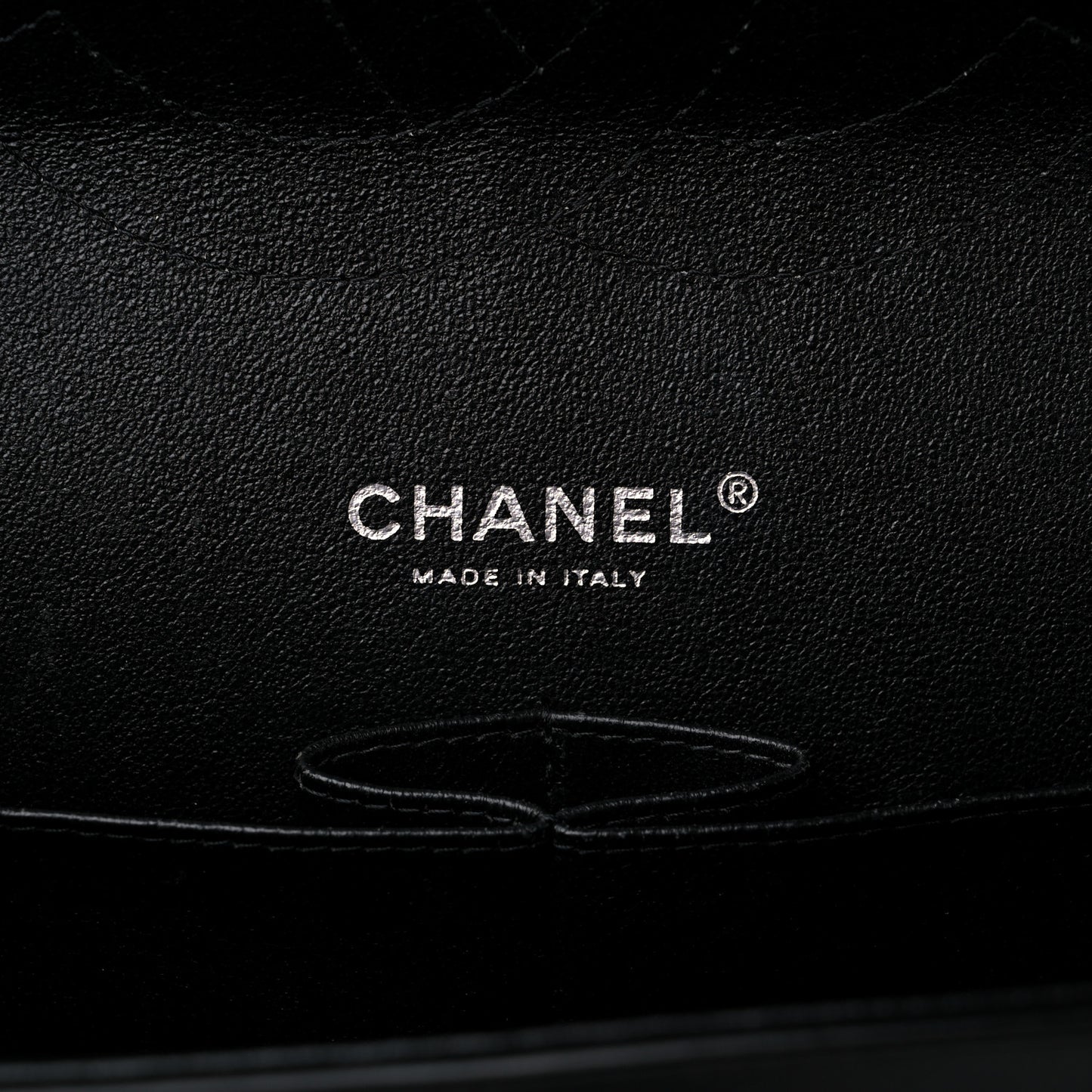 Patent Quilted Jumbo Double Flap Black