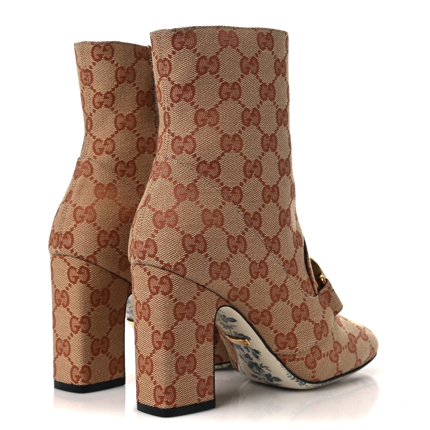Monogram Malaga Kid GG Victoire 95mm Ankle Boots 36.5 Beige Ruggine Rust