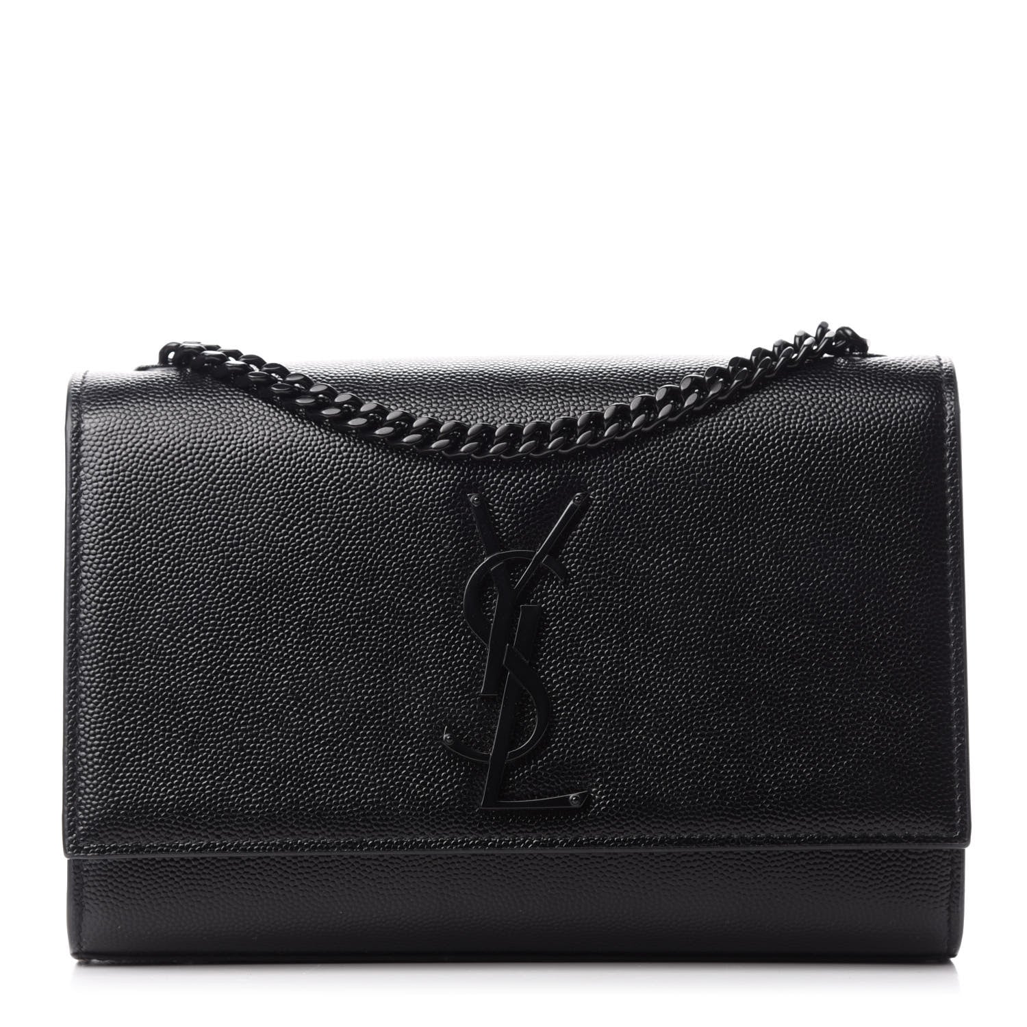 Saint Laurent Grain De Poudre Small Monogram Kate Satchel Black 1 of 10