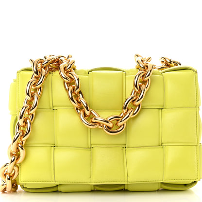 Bottega Veneta Lambskin Maxi Intreccio Padded Chain Cassette Crossbody Bag Seagrass 7 of 13