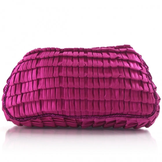 Fendi Satin Ruffled Borderline Clutch 2 of 9