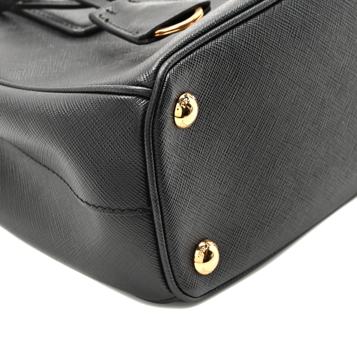 Saffiano Vernice Mini Galleria Double Zip Tote Black