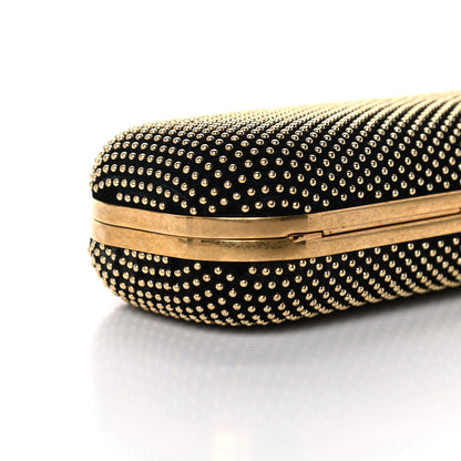 Alexander McQueen Suede Studded Skull Knuckle Box Clutch Black 6 of 15