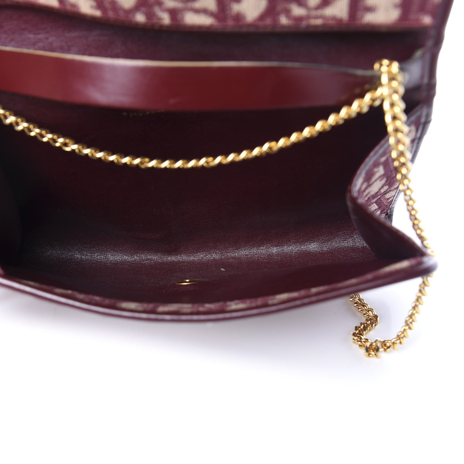 Christian Dior Monogram Chain Flap Burgundy 5 of 11