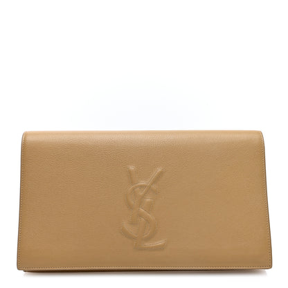 Saint Laurent Calfskin Large Belle De Jour Clutch Beige 1 of 9