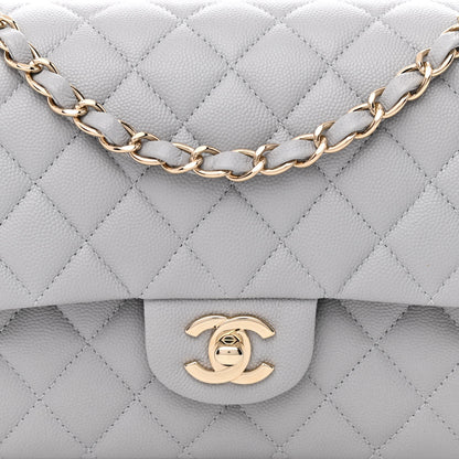 Chanel Caviar Quilted Medium Double Flap Grey 7 of 9