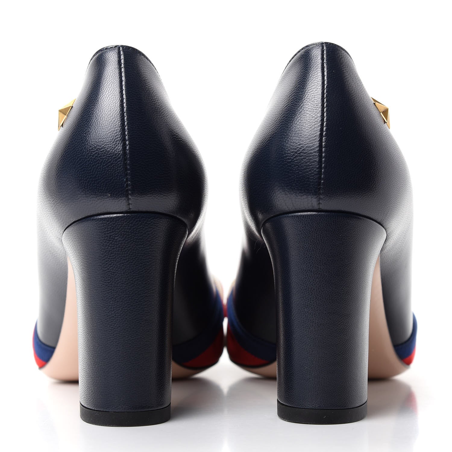 Gucci Malaga Kid Web Bow Pumps 37.5 Navy 7 of 10