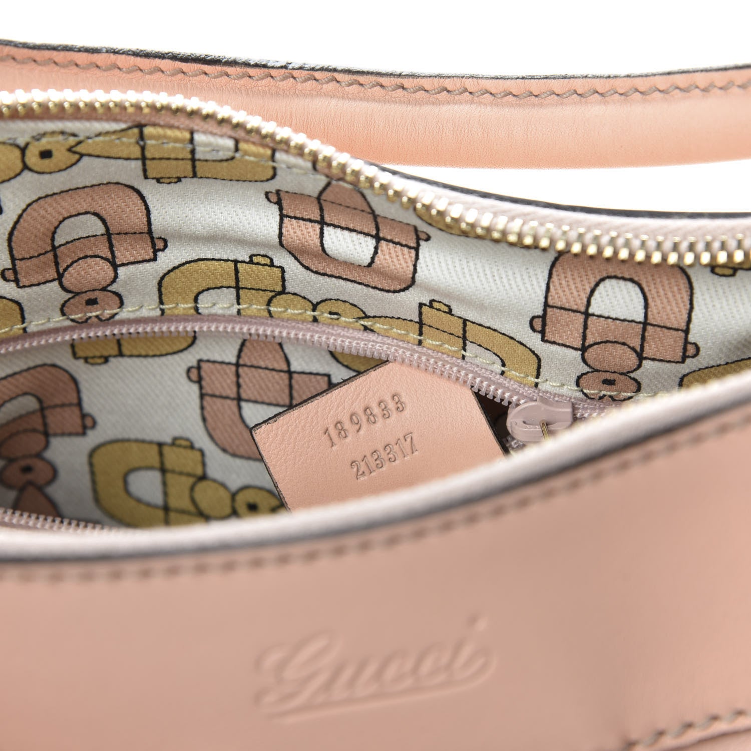 Gucci Guccissima Large D Gold Hobo Pink 9 of 10