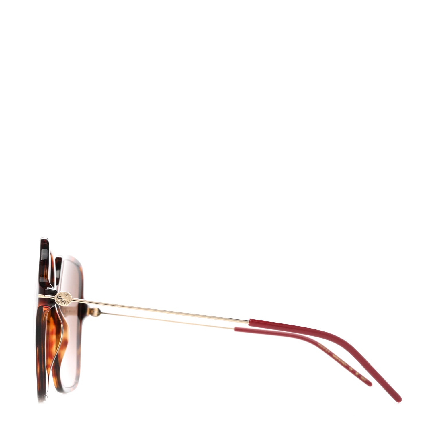 Gucci Squared Acetate Sunglasses GG1267S Havana Brown Gold 3 of 8