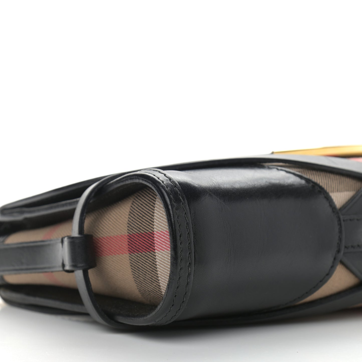 House Check Bridle Calfskin Small Abbott Crossbody Bag Black