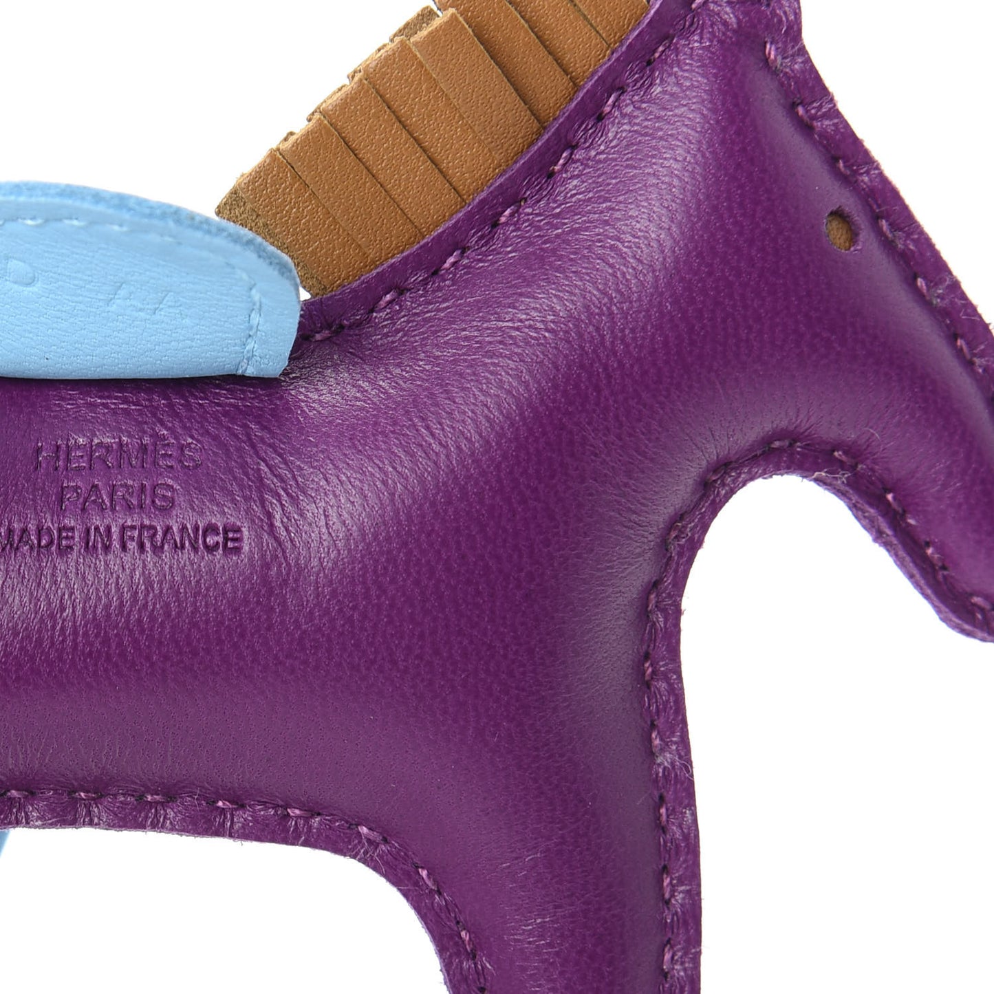 Milo Lambskin Grigri Rodeo Horse Bag Charm PM Violet Celeste Kraft