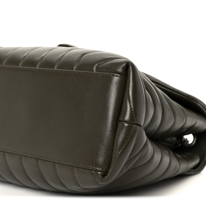Saint Laurent Calfskin Y Quilted Monogram Medium Loulou Chain Satchel Kaki Fonce 11 of 11