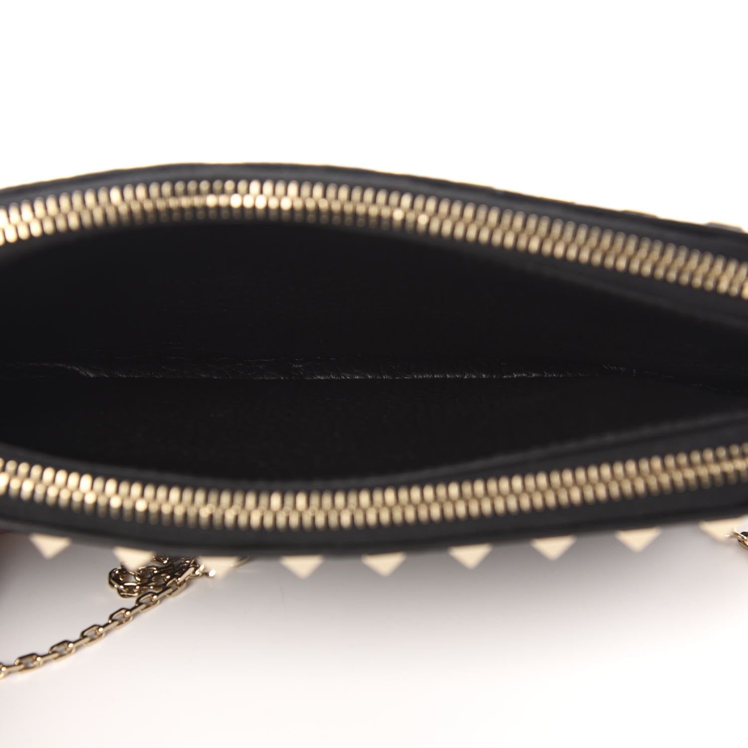 Valentino Garavani Pebbled Calfskin Rockstud Small Chain Shoulder Bag Black 5 of 10