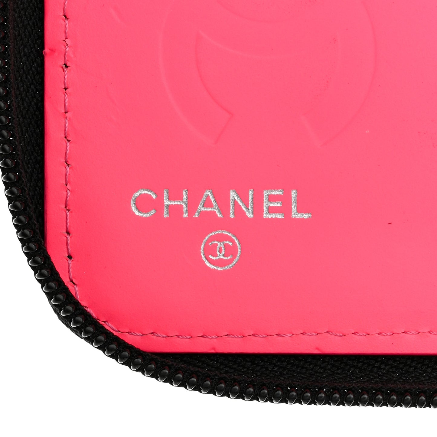 Calfskin Cambon Zip Around Organizer Wallet Black