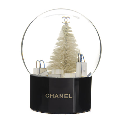 Chanel Glass Christmas Tree Shopping Bag Snow Globe 3 of 4