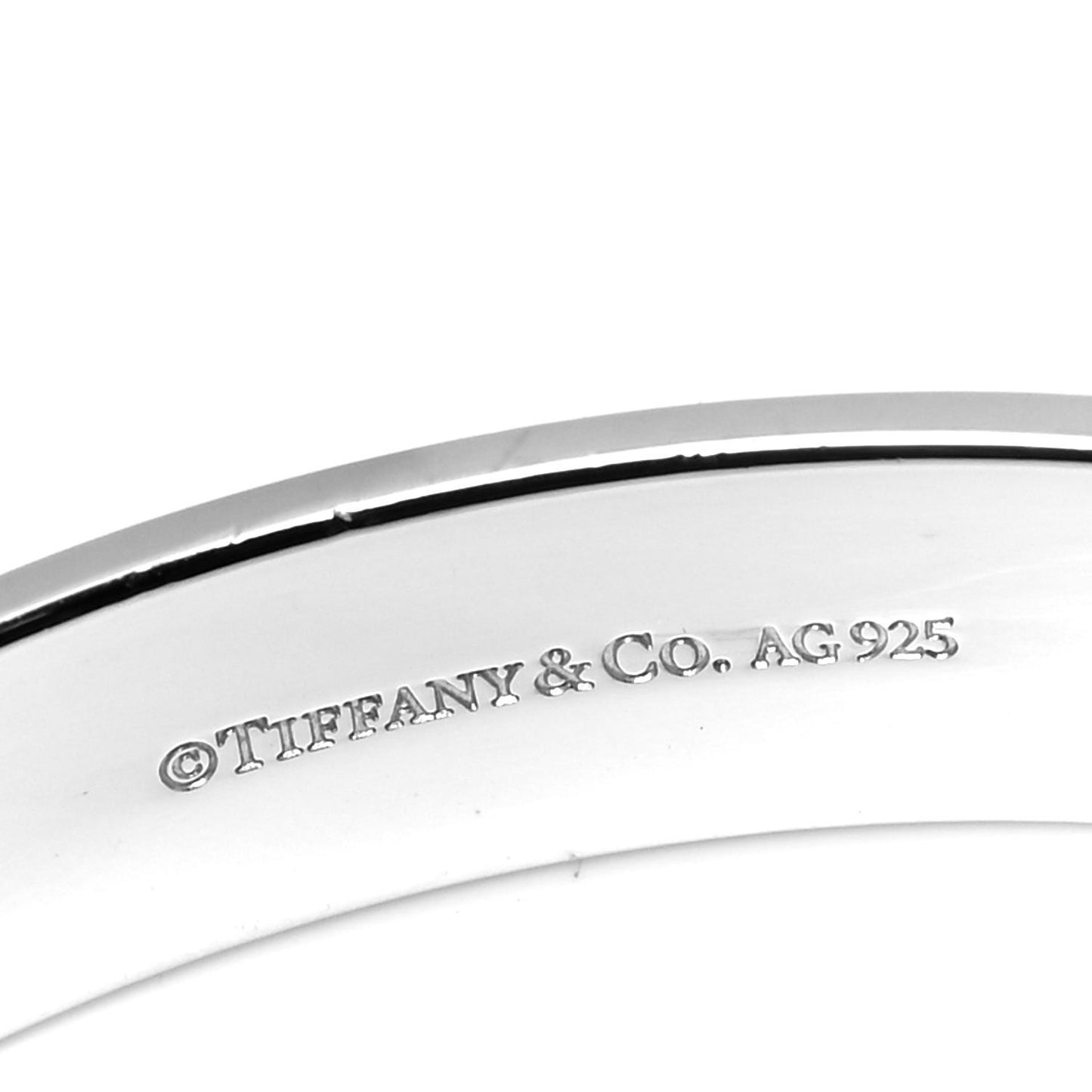 Sterling Silver Diamond Narrow Locks Bangle Bracelet