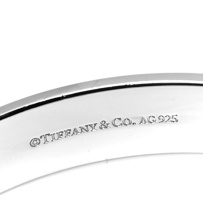 Tiffany Sterling Silver Diamond Narrow Locks Bangle Bracelet 4 of 4