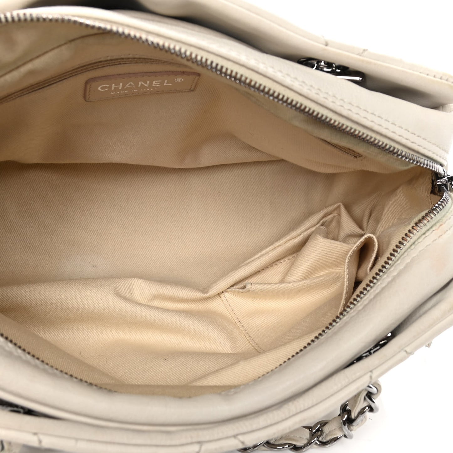 Calfskin Small Diamond Stitch Tote White