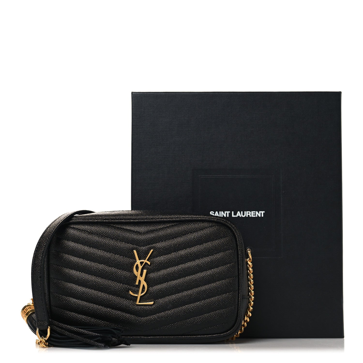 Saint Laurent Grain De Poudre Matelasse Monogram Mini Lou Camera Bag Black 11 of 11