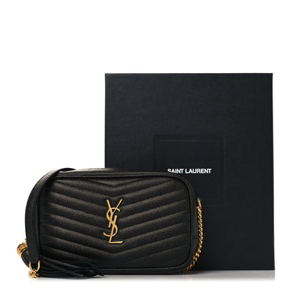 Saint Laurent Grain De Poudre Matelasse Monogram Mini Lou Camera Bag Black 11 of 11