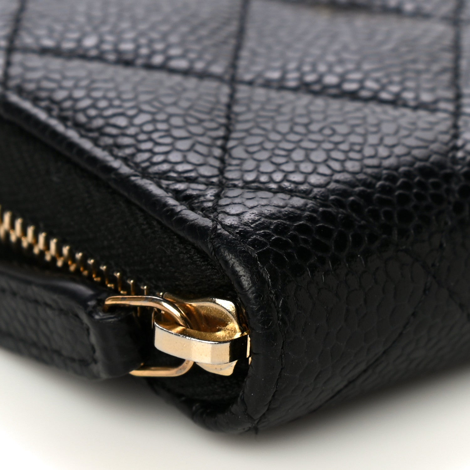 Chanel Caviar Quilted Zip Coin Purse Black 9 of 11