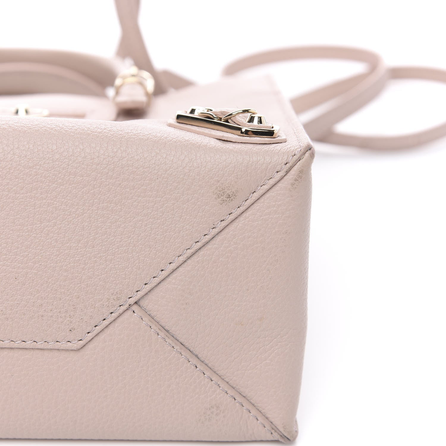 Balenciaga Grained Calfskin Gold Metallic Edge Hardware Papier Mini A4 Tote Rose Des Sables 7 of 10