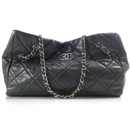 Chanel Quilted Shopping Tote Caviar Navy 1 of 13