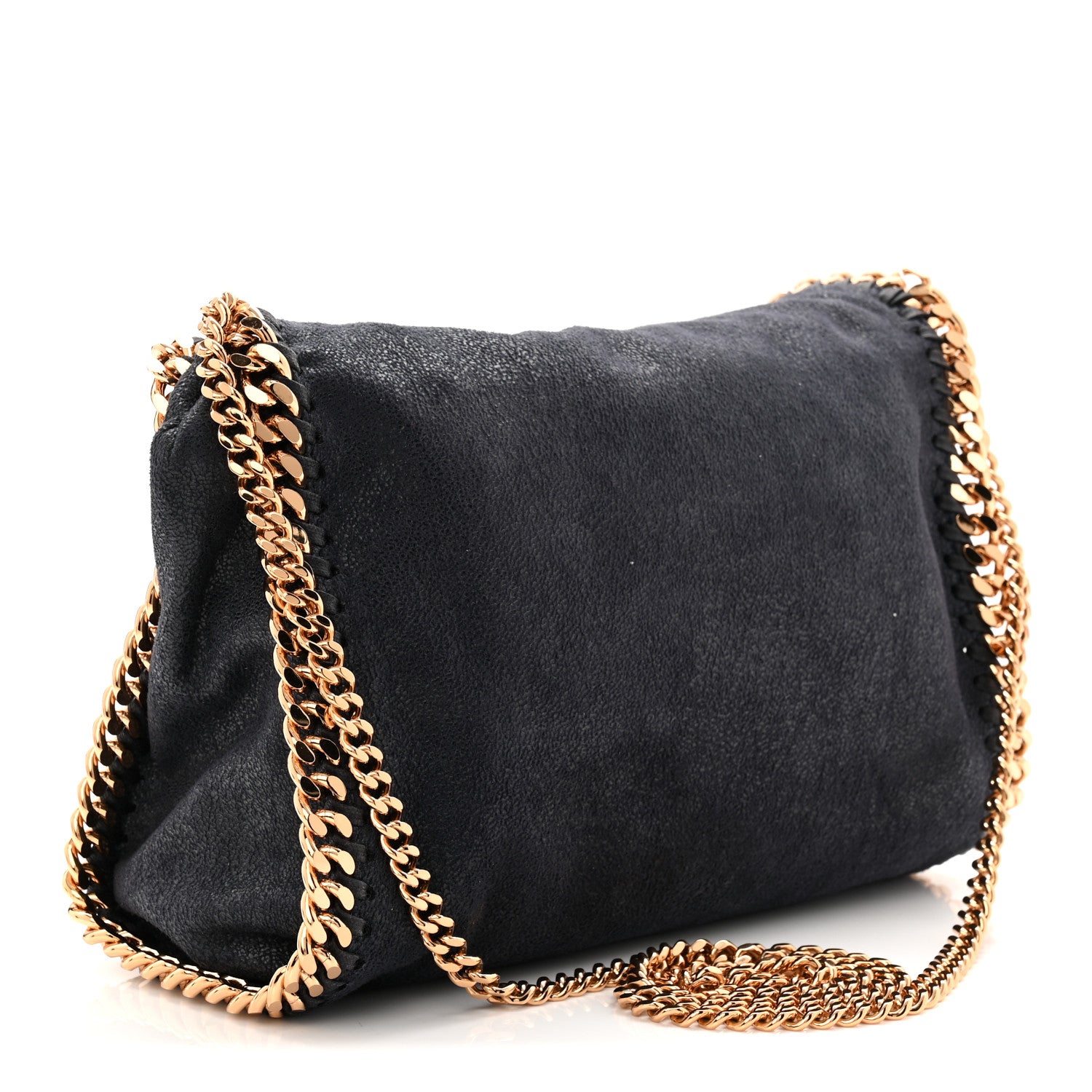 Stella McCartney Shaggy Deer Mini Falabella Fold Over Tote Navy 3 of 10
