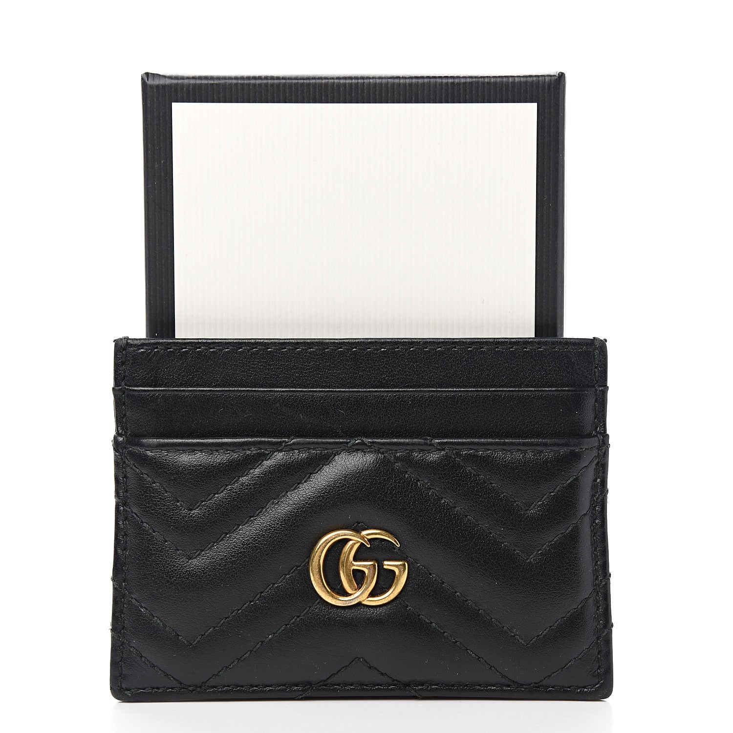 Gucci Calfskin Matelasse GG Marmont Card Holder Black 6 of 6