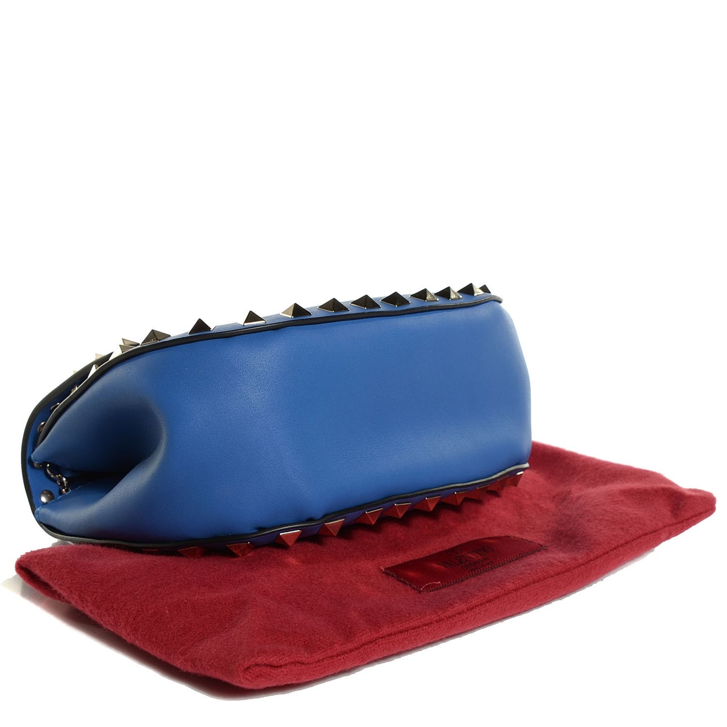 Vitello Mini Rockstud Crossbody Saddle Bag Light Sapphire