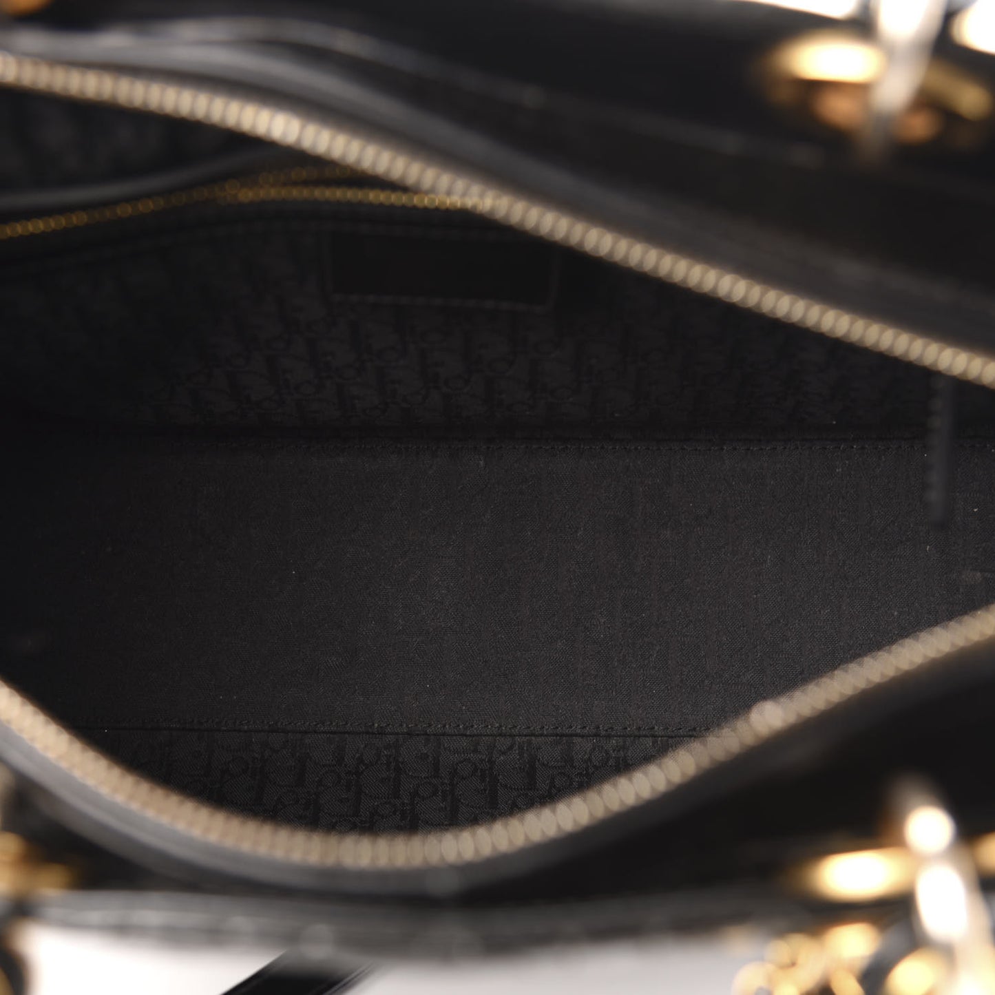 Patent Cannage Large Lady Dior Black