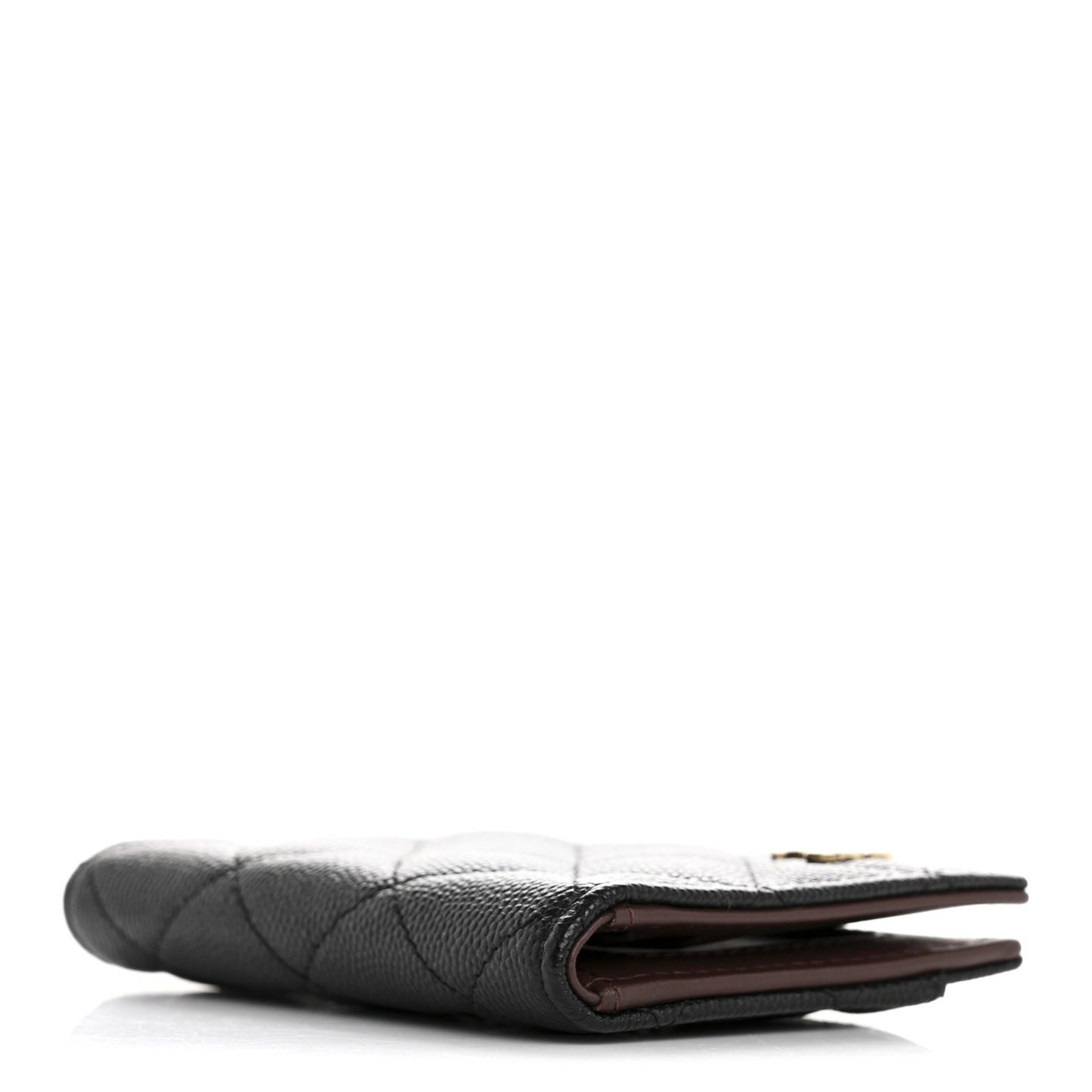 Caviar Quilted Card Holder Wallet Black