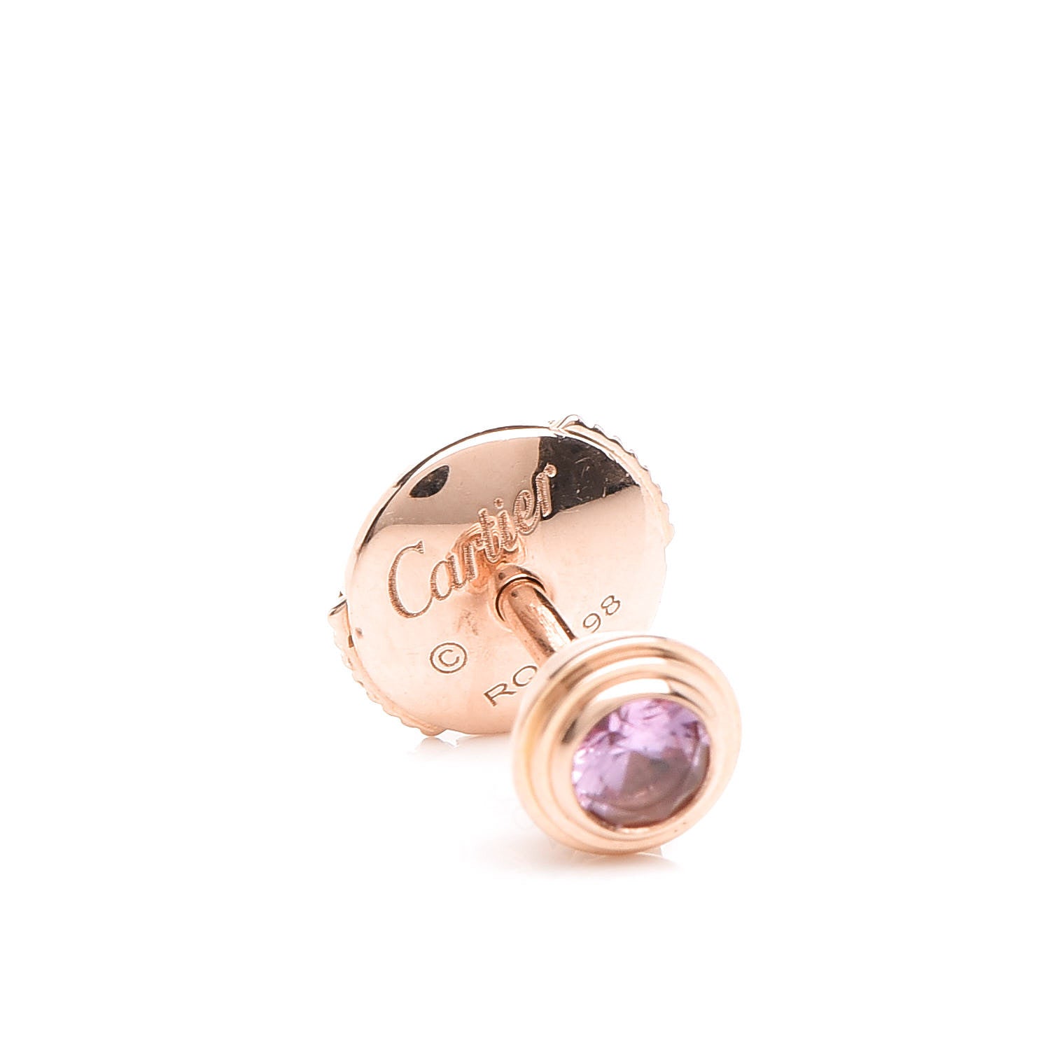 Cartier 18K Pink Gold Pink Sapphire D'Amour Earrings 4 of 7