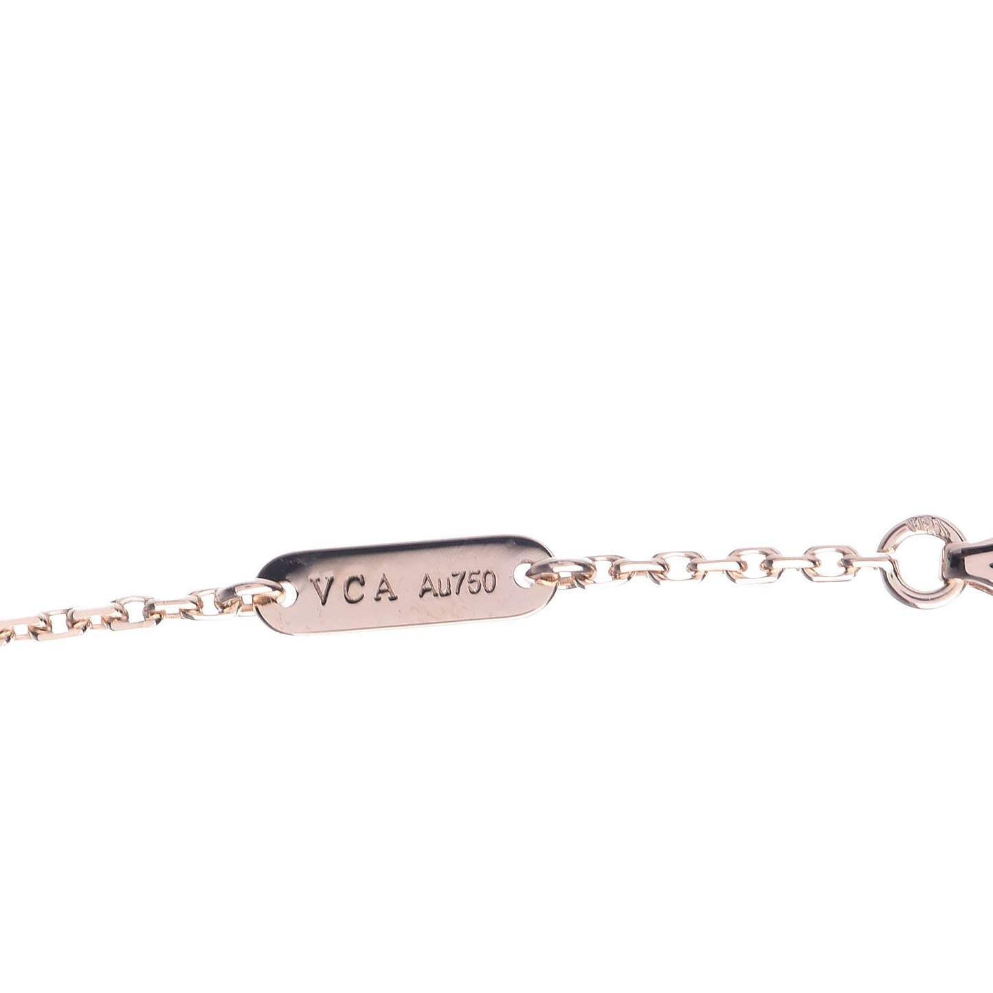 18K Rose Gold Diamond Grey Mother of Pearl Vintage Alhambra Pendant Necklace