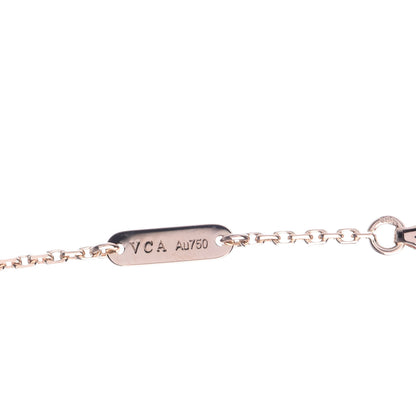 Van Cleef & Arpels 18K Rose Gold Diamond Grey Mother of Pearl Vintage Alhambra Pendant Necklace 7 of 8