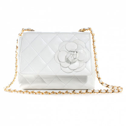 Chanel Lambskin Camellia Mini Flap White 1 of 8