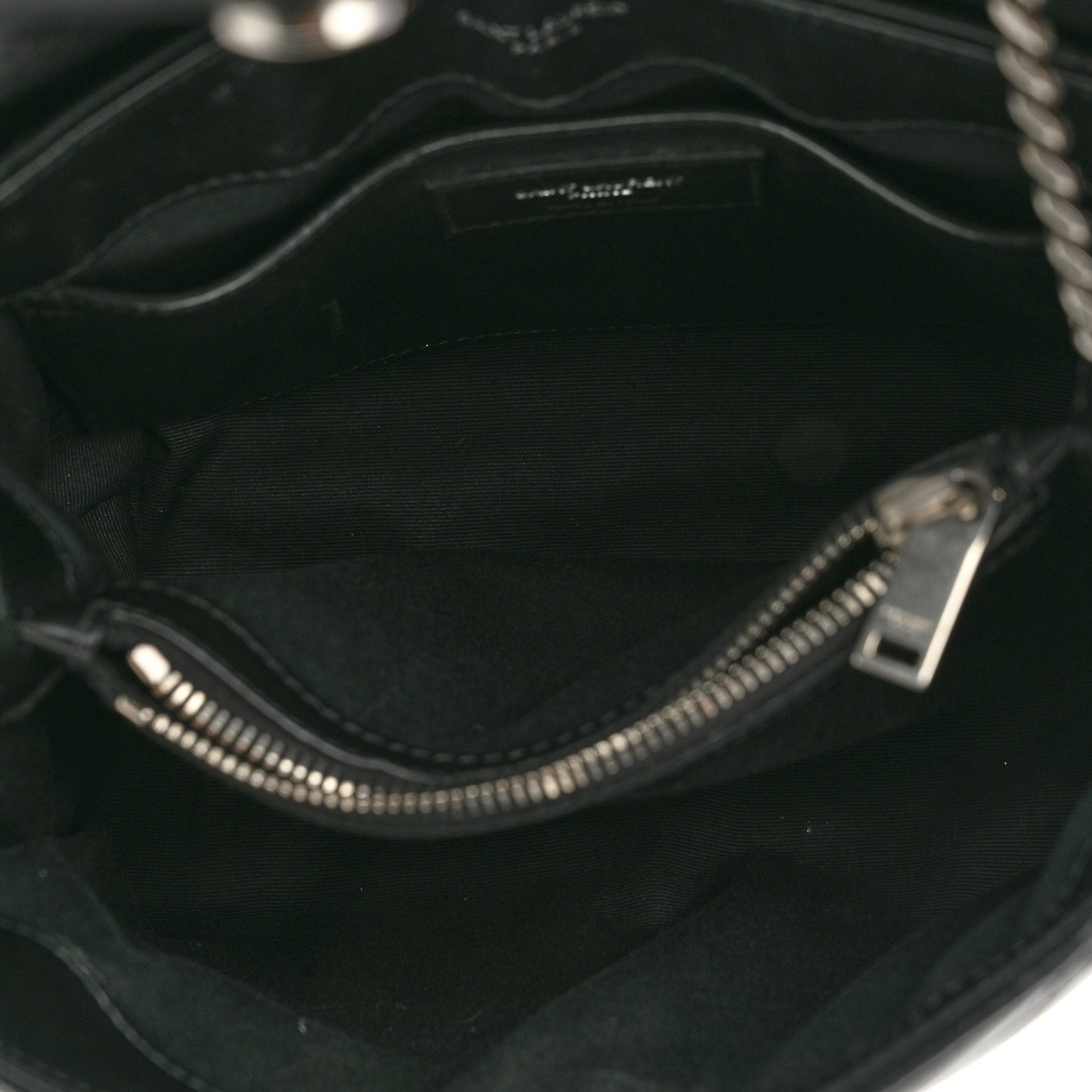 Calfskin Y Quilted Monogram Small Loulou Chain Satchel Black