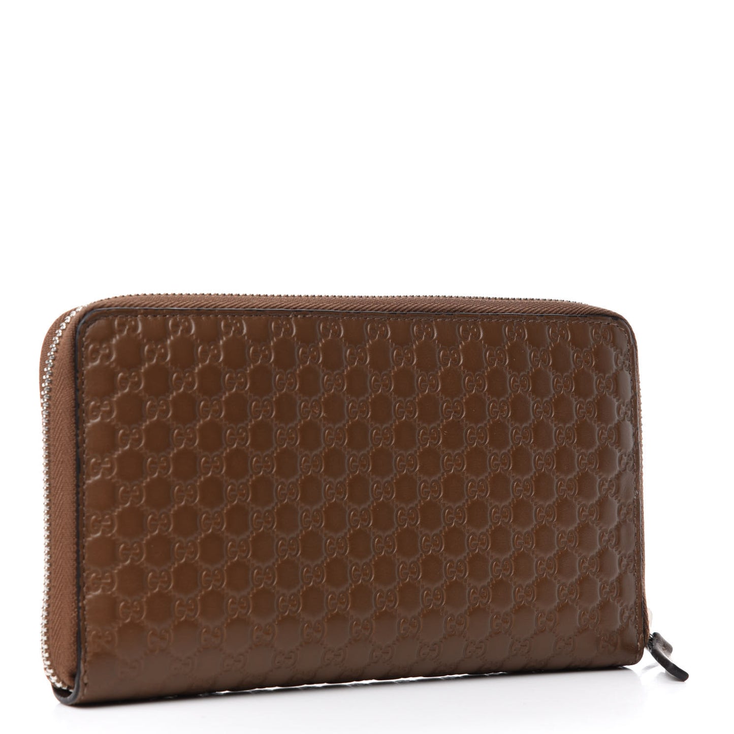 Microguccissima Large Zip Around Organizer Wallet Acero