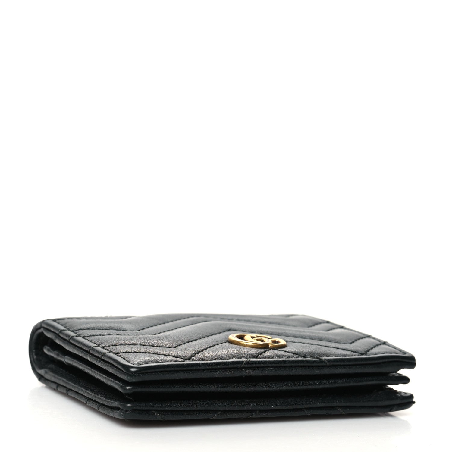 Gucci Calfskin Matelasse GG Marmont Card Case Black 4 of 12