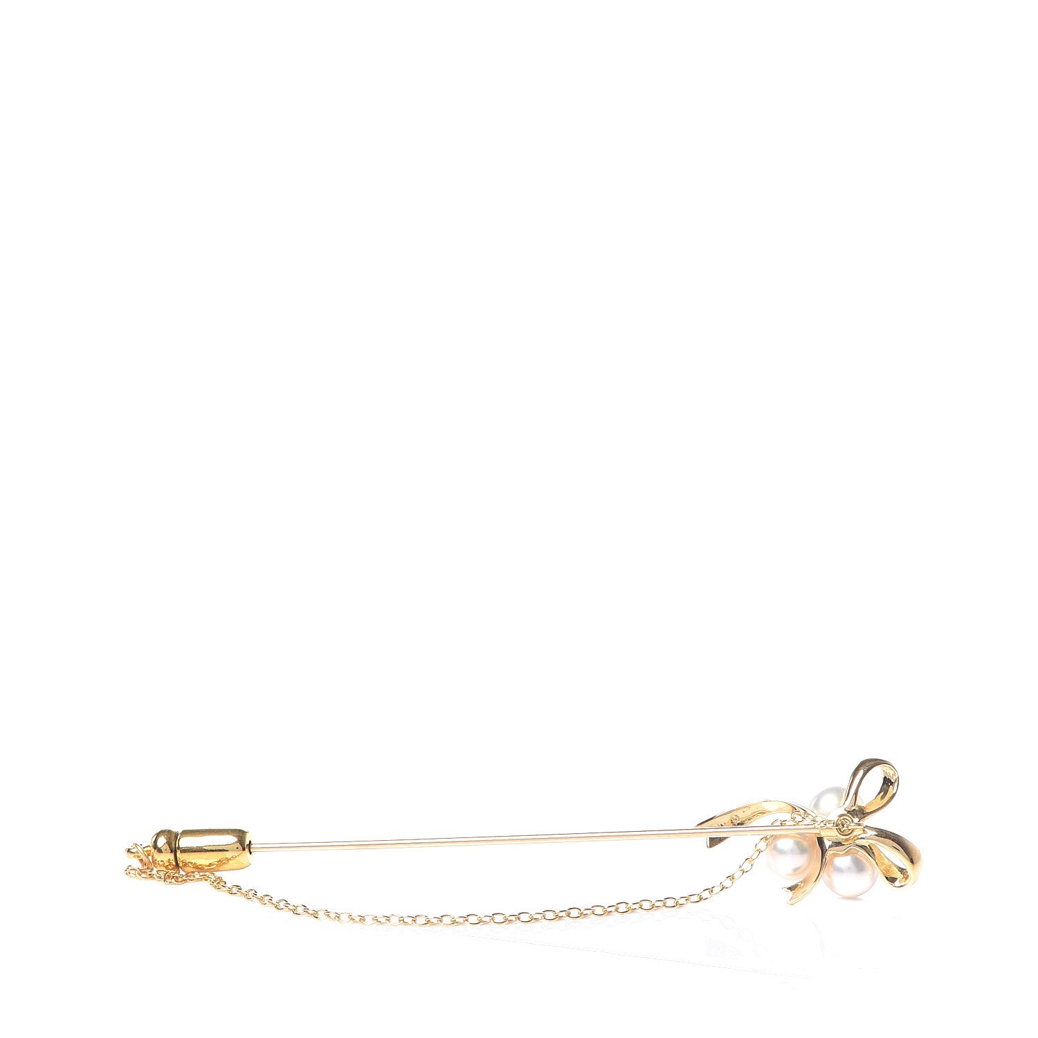 Mikimoto 18K Yellow Gold Akoya Pearl 5.5mm Stick Pin Brooch 3 of 5