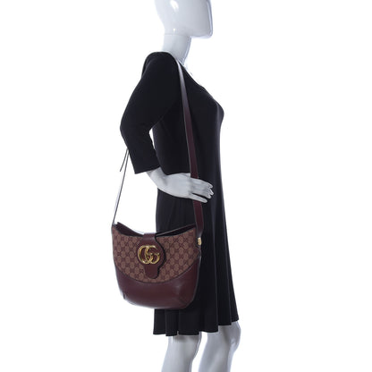Gucci GG Monogram Calfskin Medium Arli Shoulder Bag Sahara Rubino Chardonnay 2 of 14