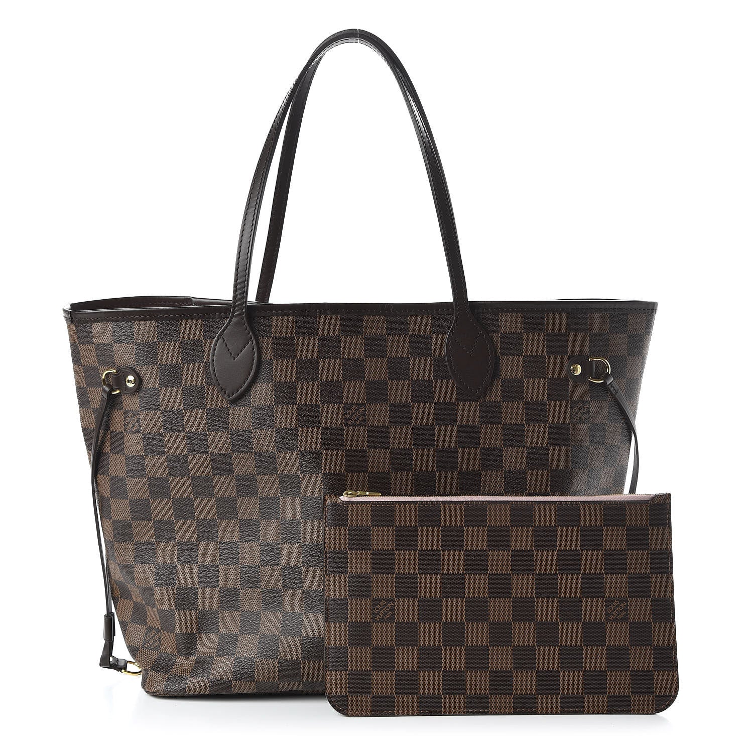 Louis Vuitton Damier Ebene Neo Neverfull MM Rose Ballerine 1 of 11